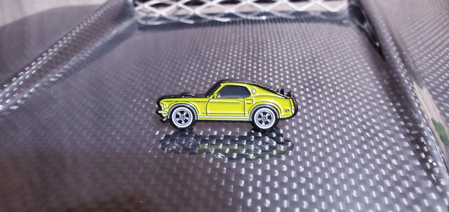 1969 Ford Mustang fastback style enamel pin