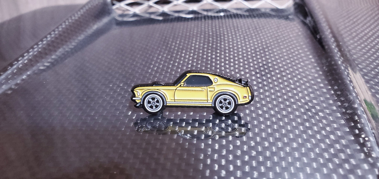 1969 Ford Mustang fastback style enamel pin